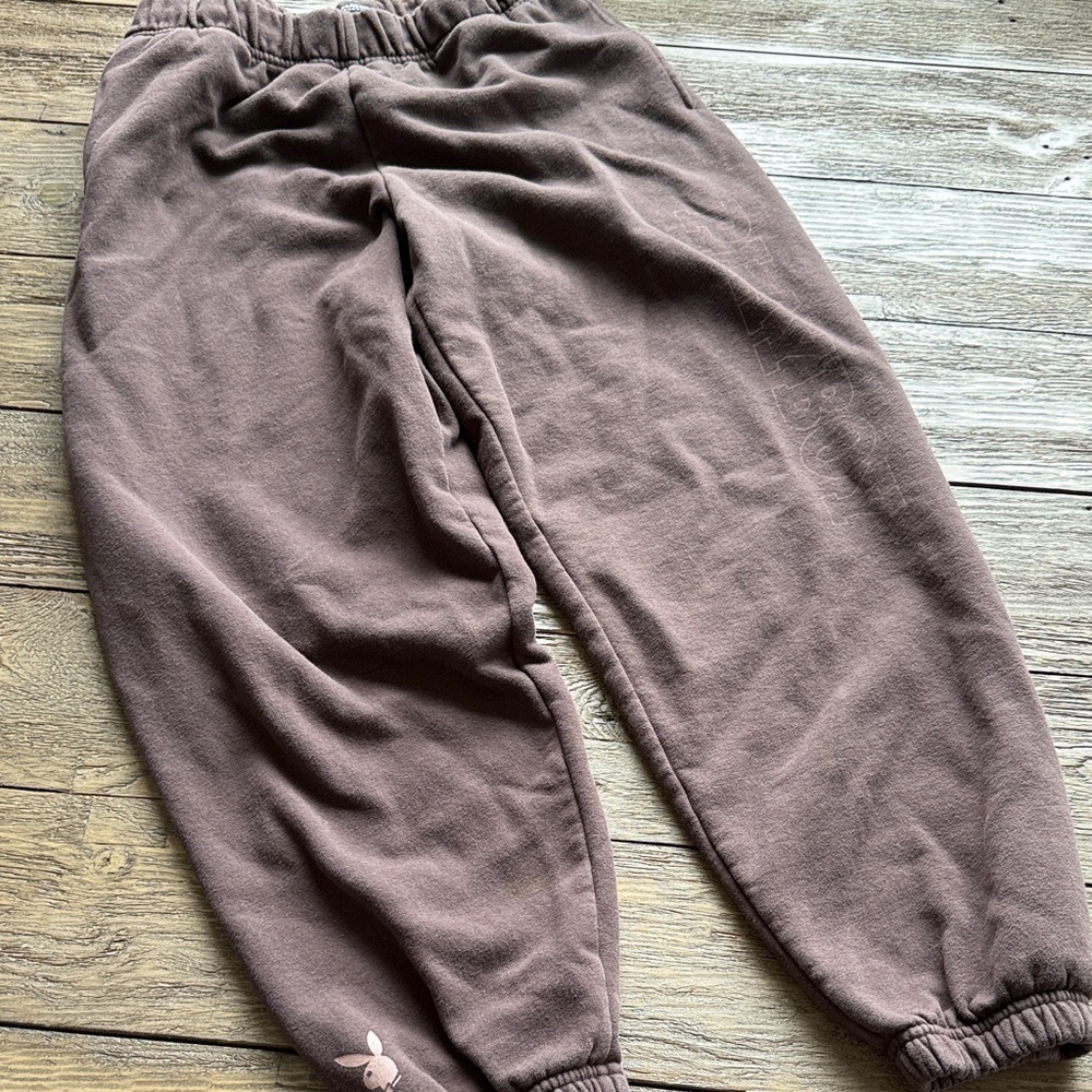 Playboy by Pacsun Brown Cozy Sweatpants - Elastic Waist & Ankles